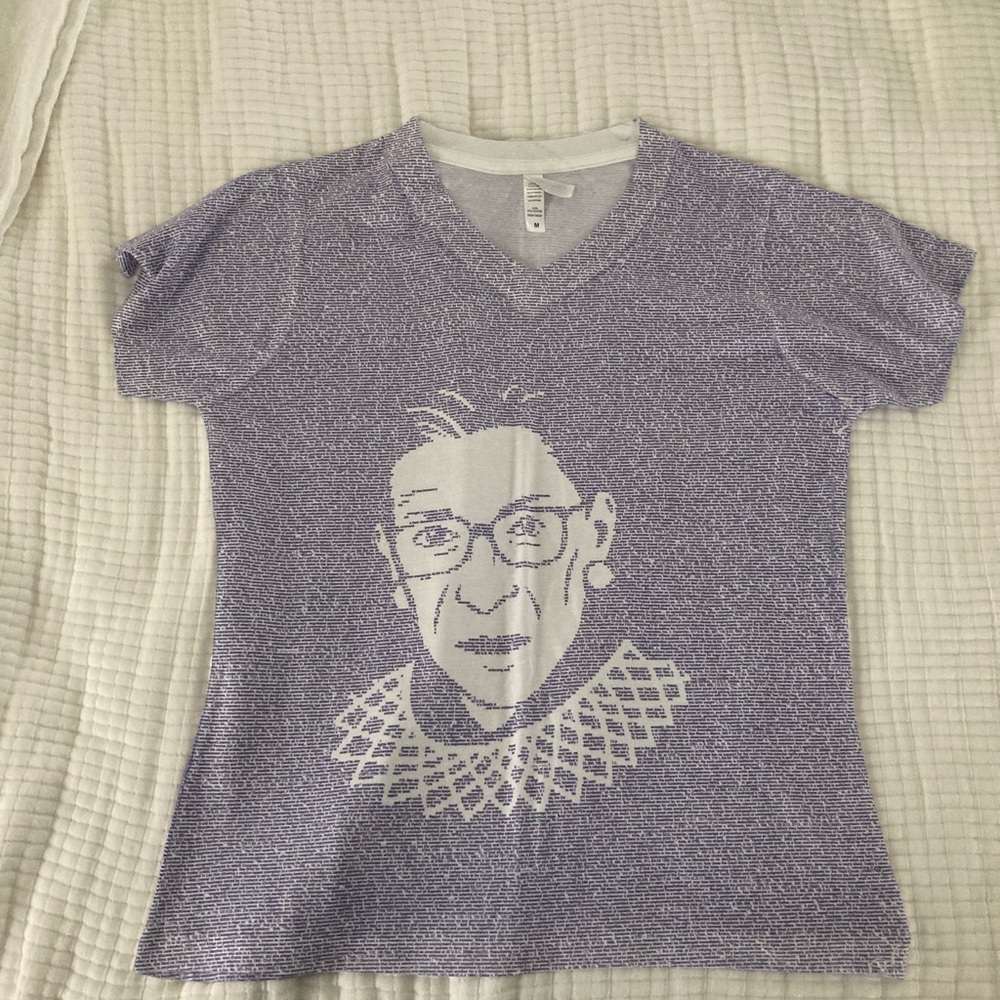 Litographs White and blue Ruth Bader Ginsburg Graphic T-Shirt